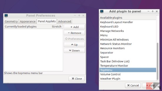 TopMenu: integrare i menu in Xubuntu 16.04 e Lubuntu 16.04