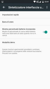 Abilitare la percentuale su Android 6.0 Marshmallow