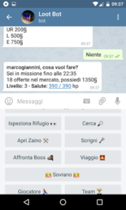 Loot Bot: l'RPG testuale giocabile tramite Telegram