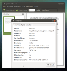 Creare PDF/A o convertire PDF in PDF/A con LibreOffice