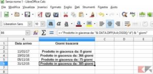 Excel: calcolare la differenza di giorni da una data