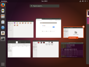 Ubuntu GNOME Shell in azione su Ubuntu 17.10 Artful