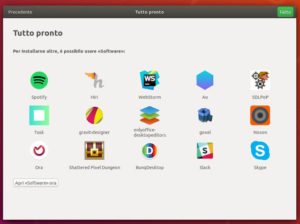 Ubuntu 18.04 LTS: Il wizard che appare al primo avvio